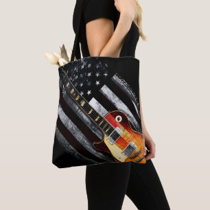 RETRO ROCK  Electric Guitar American Flag Draagtas