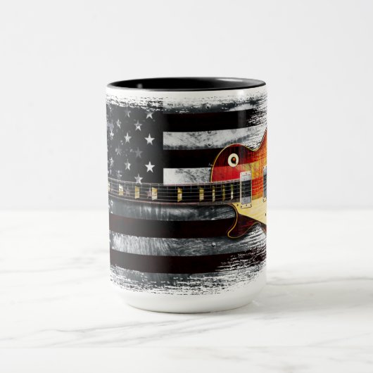 RETRO ROCK Electric Guitar American Flag Mok (Midden)