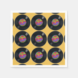 Retro Rock en Roll Vinyl Pattern Napkins Servet