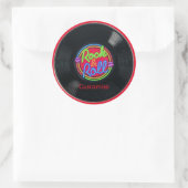 Retro Rock en Roll Vinyl Ronde Sticker (Tas)