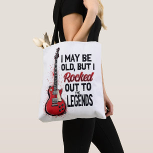 Retro Rock Gitaar Klassieke Muziek Nostalgie Desig Draagtas