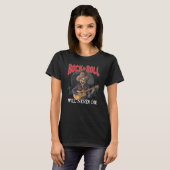 Retro Rock I Rock & Roll zal nooit sterven T-shirt (Voorkant volledig)