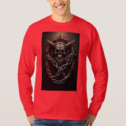 Retro Rock Kleding:  schedel T-shirt (Voorkant)