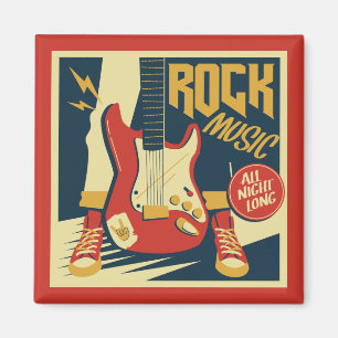 Retro Rock Music magnet Magneet