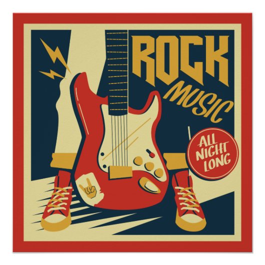 Retro Rock Music poster Perfect Poster (Voorkant)