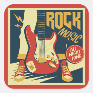 Retro Rock Muziek stickers