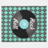 Retro Rock n Roll Record Fleece Blanket Gift (Voorkant (Horizontaal))