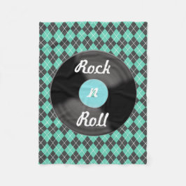 Retro Rock n Roll Record Fleece Blanket Gift Deken