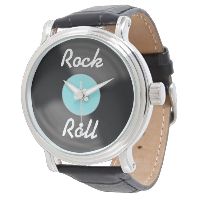 Retro Rock N Roll Record Watch Gift Horloge (Gekanteld)