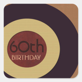 Retro rock n' roll verjaardag vierkante sticker