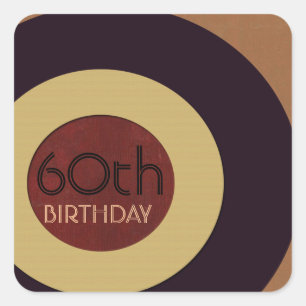 Retro rock n' roll verjaardag vierkante sticker