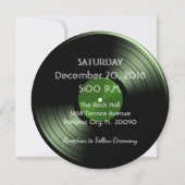 Retro Rock n Roll Vinyl Record Faire-part de maria (Dos)