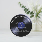 Retro Rock n Roll Vinyl Record Wedding Invitation Kaart (Staand voorkant)