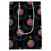Retro Rock & Roll Vinyl Gift Bag Medium Cadeauzakje (Achterkant)