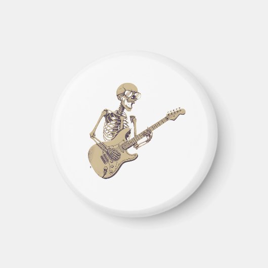 Retro Rock Skeleton Guitar Graphic Magneet (Voorkant)
