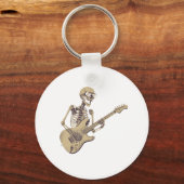 Retro Rock Skeleton Guitar Graphic Sleutelhanger (Achterkant)