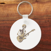 Retro Rock Skeleton Guitar Graphic Sleutelhanger (Voorkant)