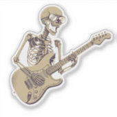 Retro Rock Skeleton Guitar Graphic Sticker (Voorkant)