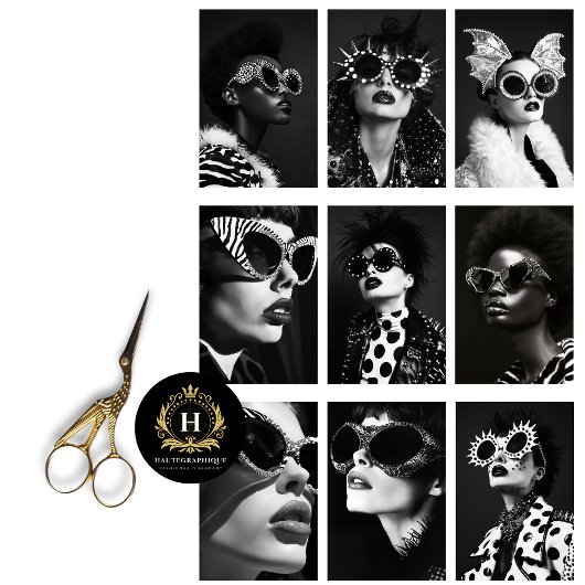 Retro Rock Star Glam Collage Decoupage Tissuepapier