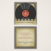 Retro Rock Vinyl Record Vierkante Visitekaartjes (Voorkant /achterkant)