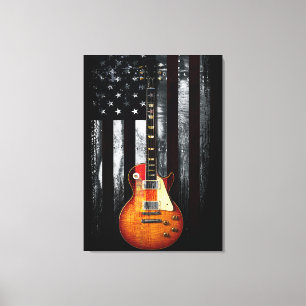 Retro Rock WE DE PEOPLE American Flag Canvas Afdruk
