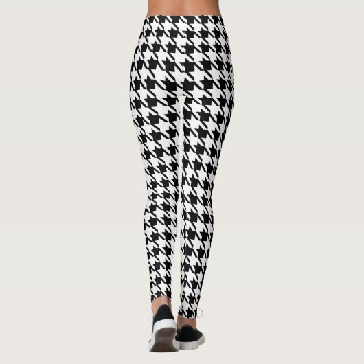 Retro Rockabilly Black Houndstooth Leggings (Achterkant)