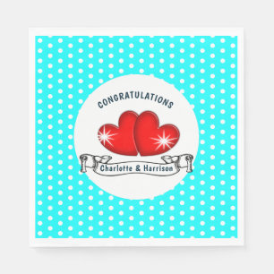 Retro Rockabilly Hearts Wedding Servet