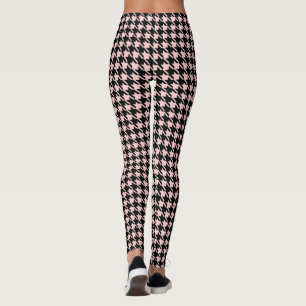 Retro Rockabilly Roze Houndstooth Leggings