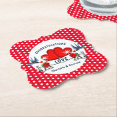 Retro Rockabilly Theme Wedding Kartonnen Onderzetters (Gekanteld)