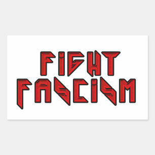 Retro Rocker - Fascisme bestrijden Rechthoekige Sticker