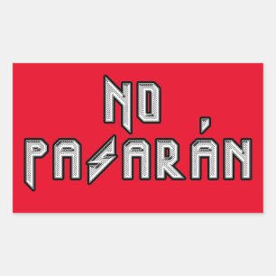 Retro Rocker - Geen Pasaran Rechthoekige Sticker