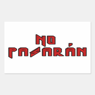 Retro Rocker - Geen Pasaran Rechthoekige Sticker