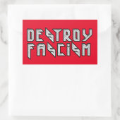Retro Rocker - Vernietig het fascisme Rechthoekige Sticker (Tas)
