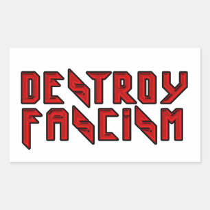 Retro Rocker - Vernietig het fascisme Rechthoekige Sticker