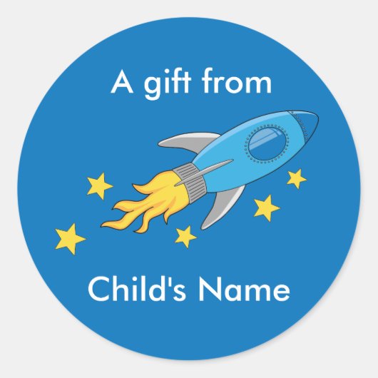 Retro Rocket Anniversaire Goodie Bag Étiquettes (Devant)