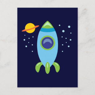 Retro Rocket Briefkaart