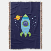 Retro Rocket Deken (Voorkant Verticaal)