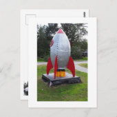 Retro Rocket Foto Briefkaart (Voorkant / Achterkant)