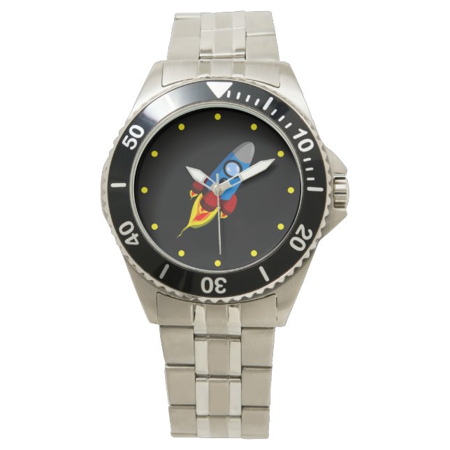 Retro Rocket Horloge (Voorkant)