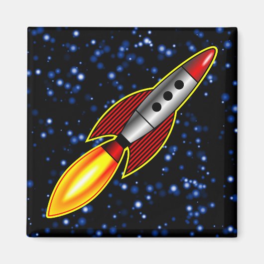 Retro Rocket Magneet (Voorkant)
