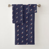 Retro Rocket-schip en sterren Bad Handdoek (Insitu)