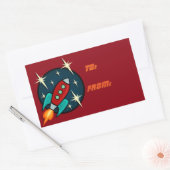 RÉTRO ROCKET SHER RECTANGLE CADEAUX STICKERS (Enveloppe)