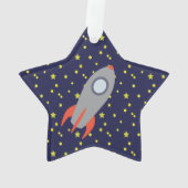 Retro Rocket Ship avec Arrière - plan Motif étoile (dos)