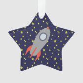 Retro Rocket Ship avec Arrière - plan Motif étoile (devant)