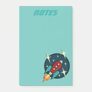 RETRO ROCKET SHIP GRAPHIC POST-IT NOTEPAD POST-IT® NOTES