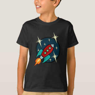 RETRO ROCKET SHIP GRAPHIC T-SHIRT