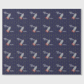 Retro Rocket Ship Happy Birthday Cadeaupapier (Vlak)