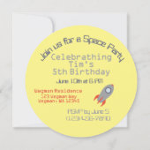 Retro Rocket Ship in Space Party Invitation (Dos)