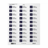Retro Rocket Ship met Star Pattern Background Etiket (Full Sheet)