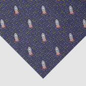 Retro Rocket Ship met Star Pattern Background Tissuepapier (Detail)